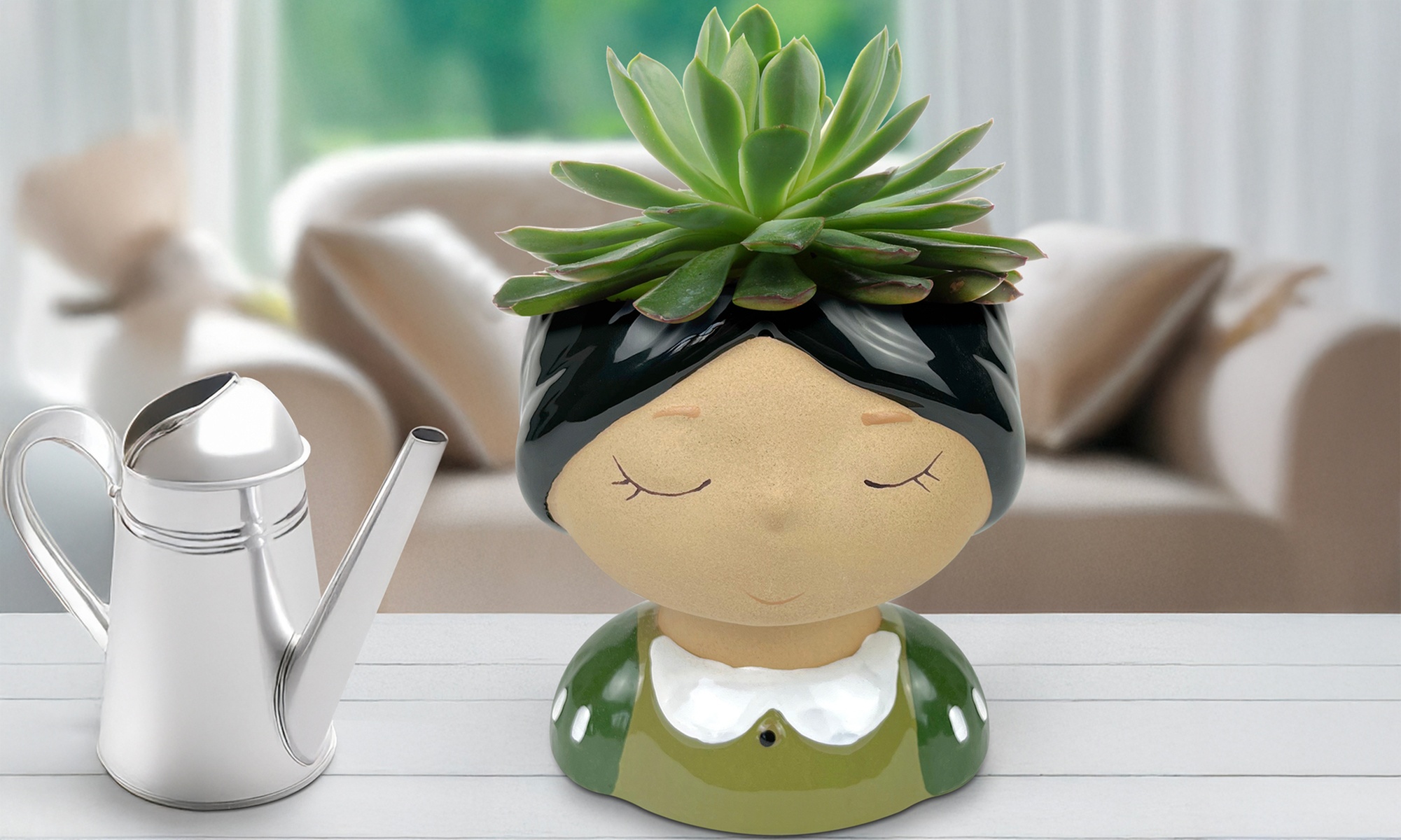 Vaso in ceramica di design con volto