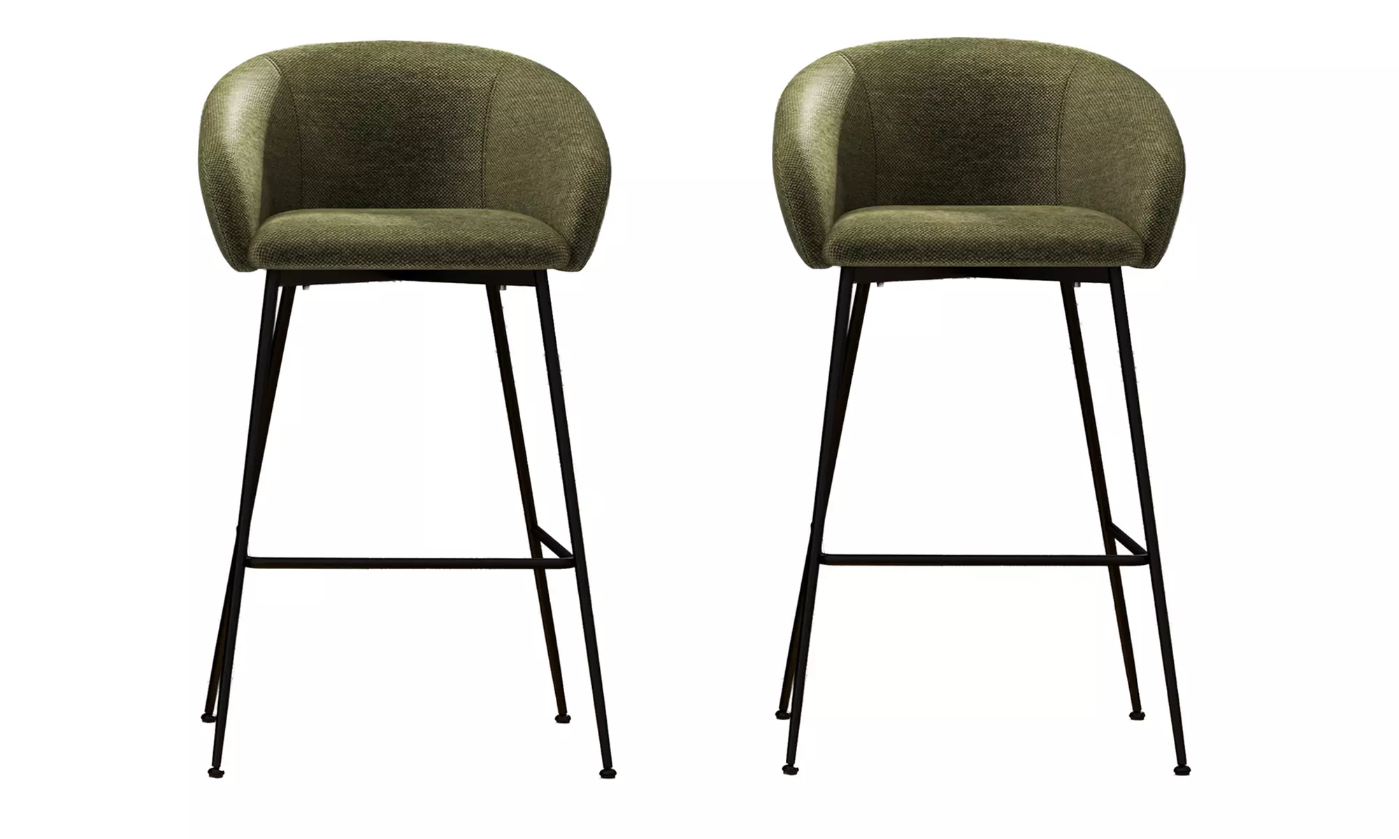 Lot de 2 fauteuils de bar CHLEA en tissu et métal