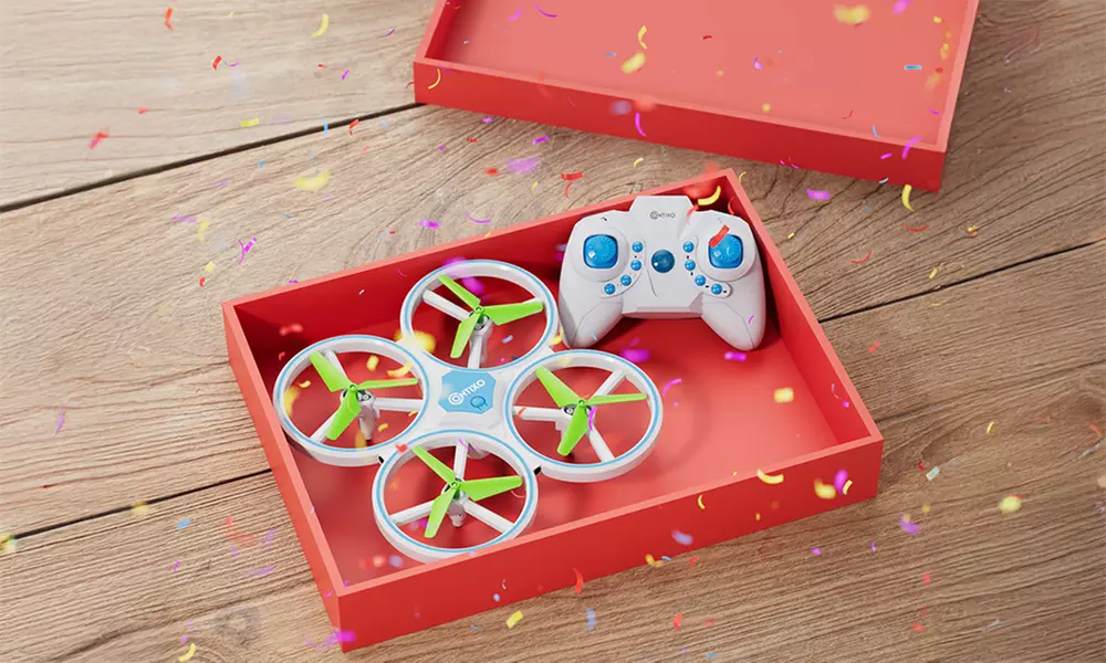 Contixo TD1 Mini Drone for Kids and Beginners, LED Light RC Drone, Dual Battery