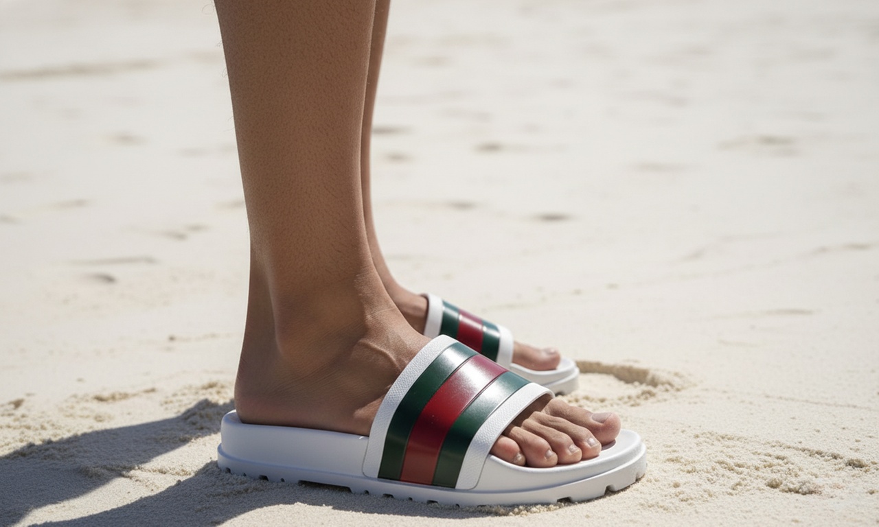 Gucci Men’s Web Slides – Rubber Comfort | Multiple Sizes Available