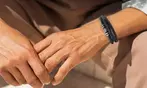 Pulsera de cuero y acero inoxidable