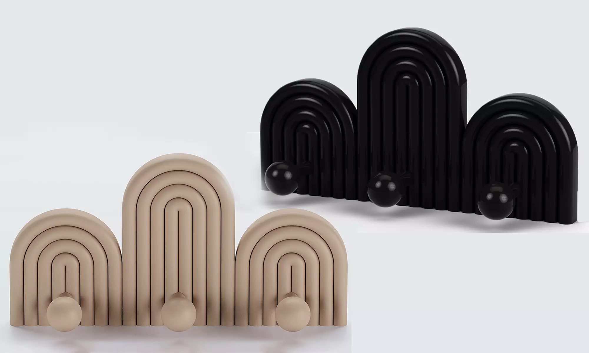 Pack patère murale ACA avec 3 crochets