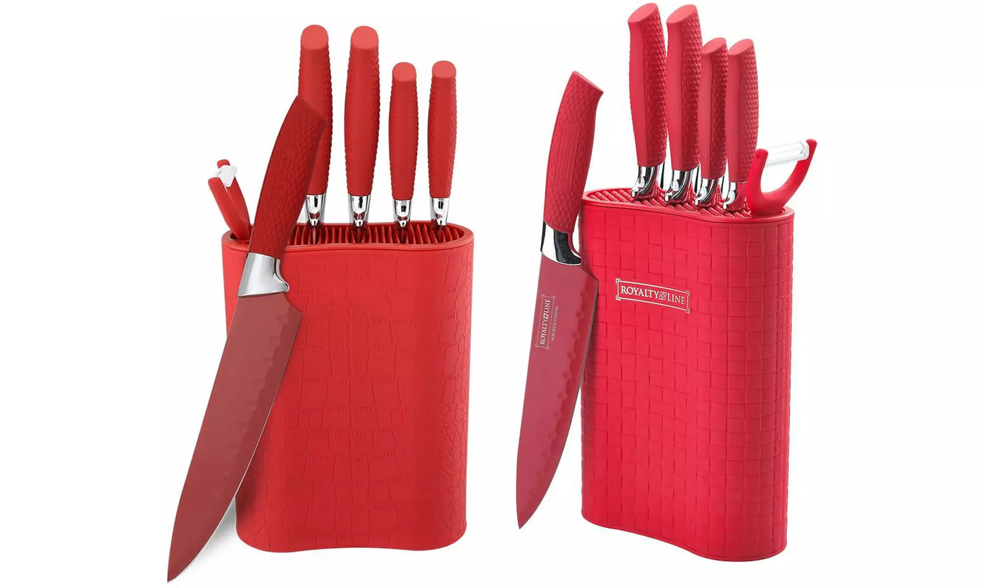 Royalty Line 7-teiliges Edelstahl-Messer-Set mit Messerblock