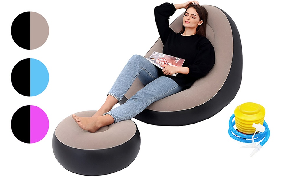 Poltrona gonfiabile con poggiapiedi