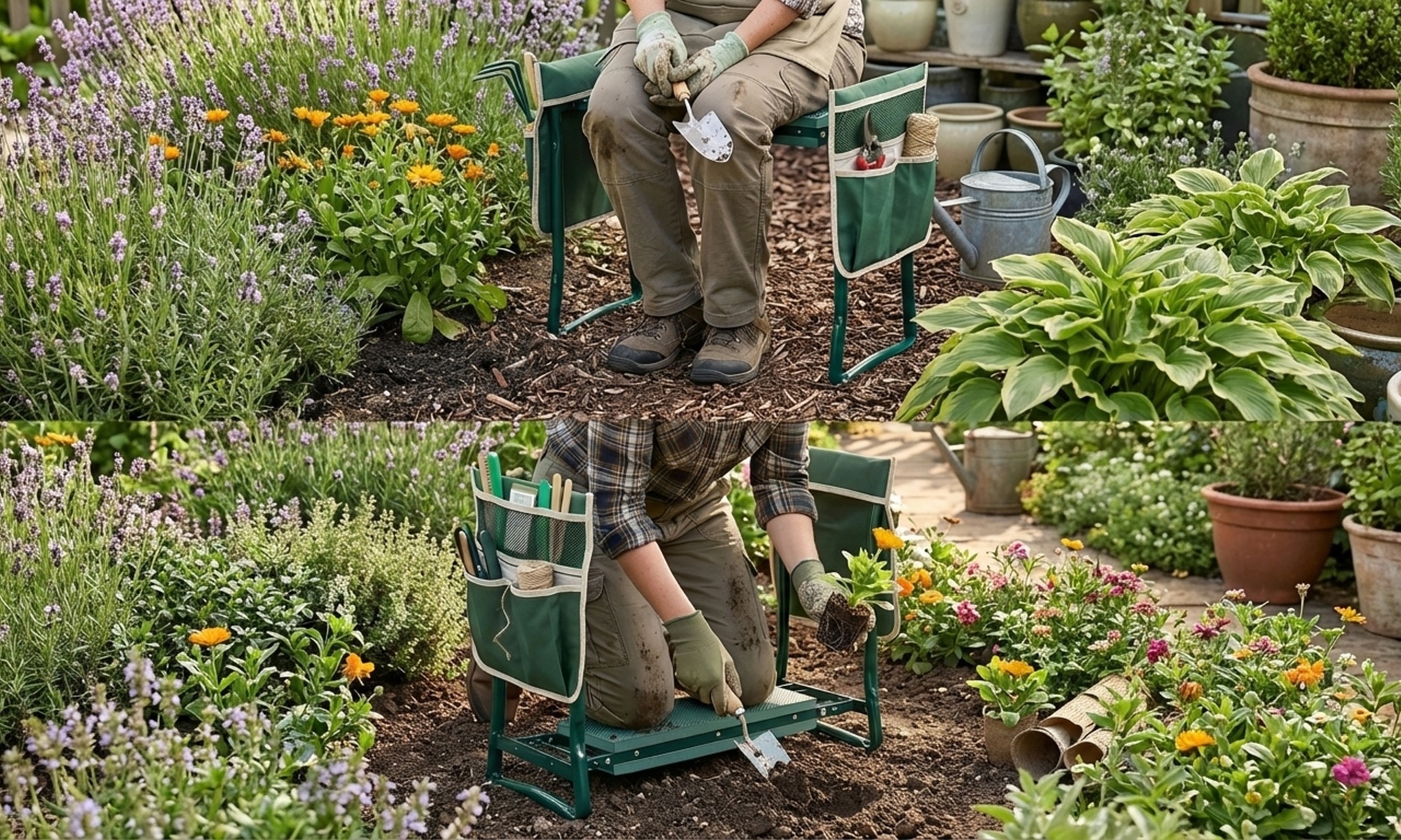 Sgabello inginocchiatoio da giardino pieghevole