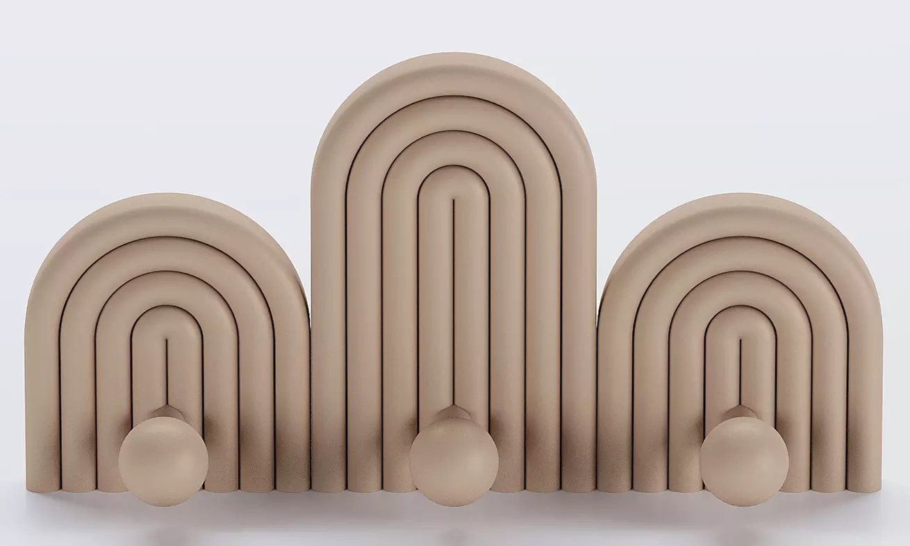 Pack patère murale ACA avec 3 crochets