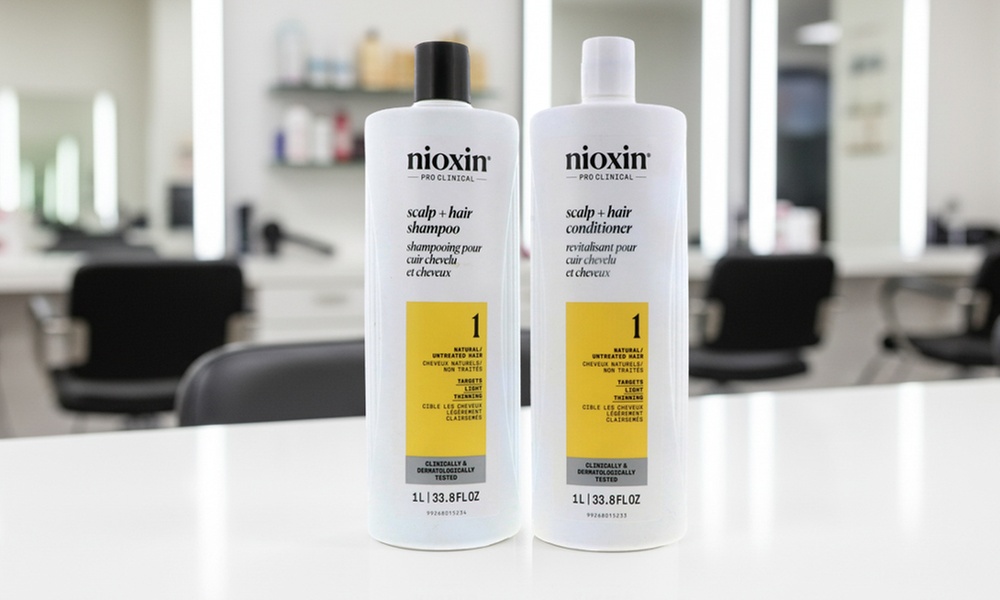 Nioxin System 1 Scalp Therapy Conditioner & Cleanser Shampoo Liter Duo (33.8oz)