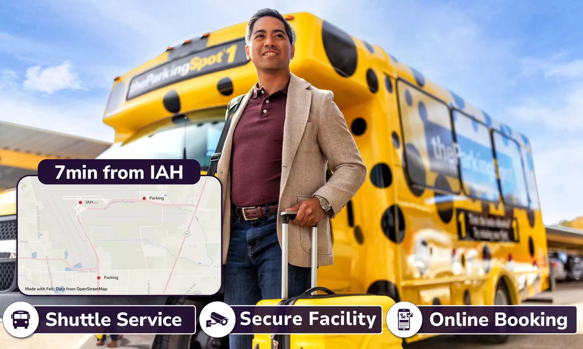 3, 5, or 7 days of hassle-free parking at The Parking Spot (IAH)