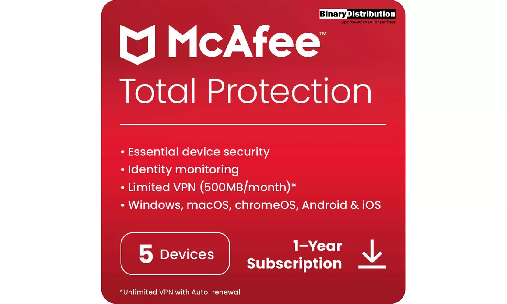 McAfee Total Protection 2025 für 1 - 10 Geräte als Download