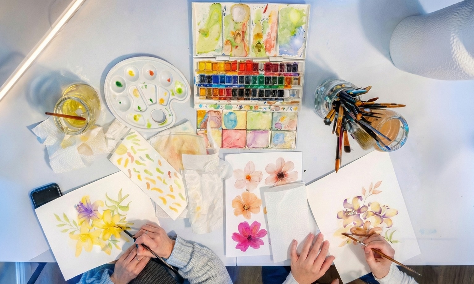 Taller de flores en acuarela para 1 o 2 personas