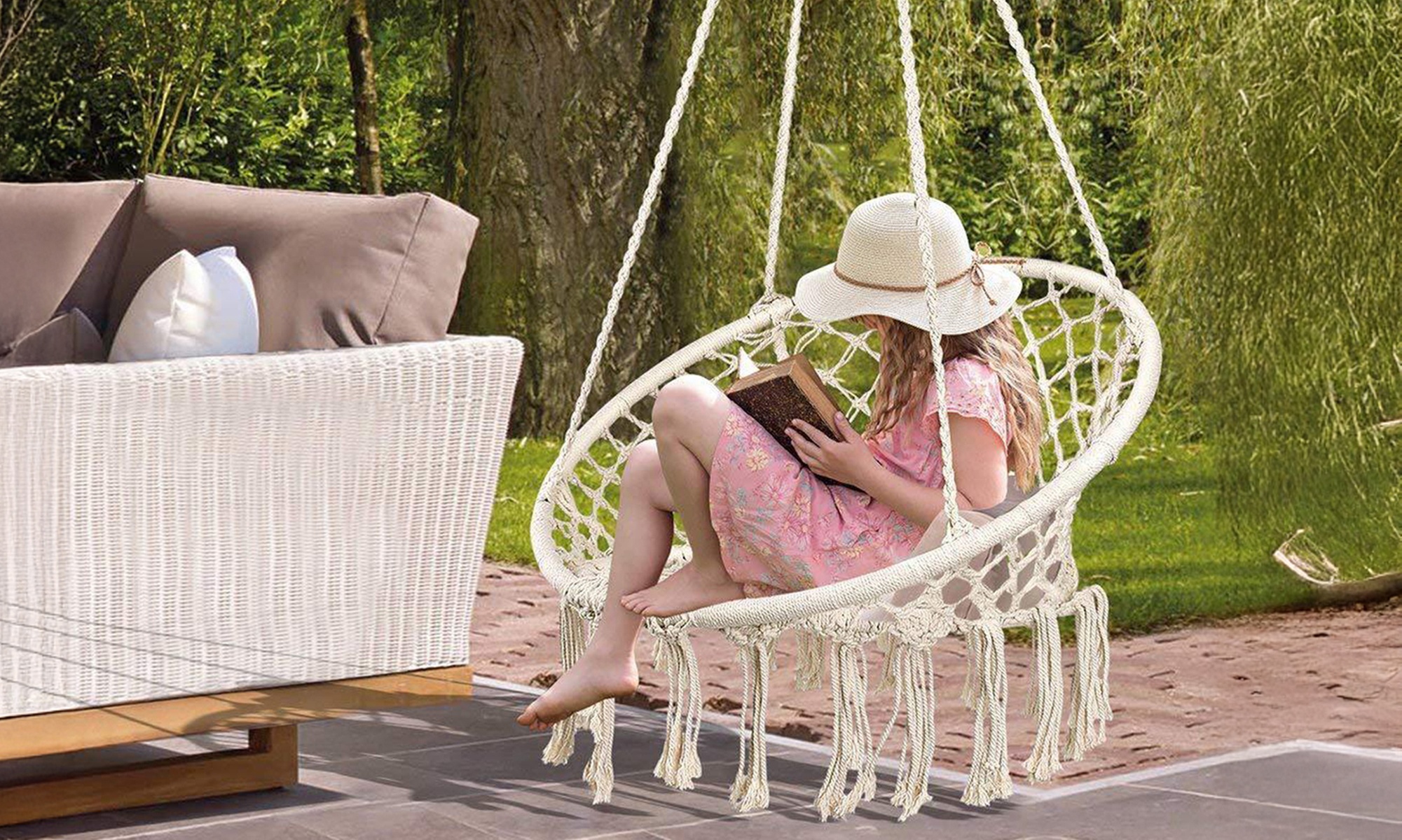 Altalena in corda ad uncinetto