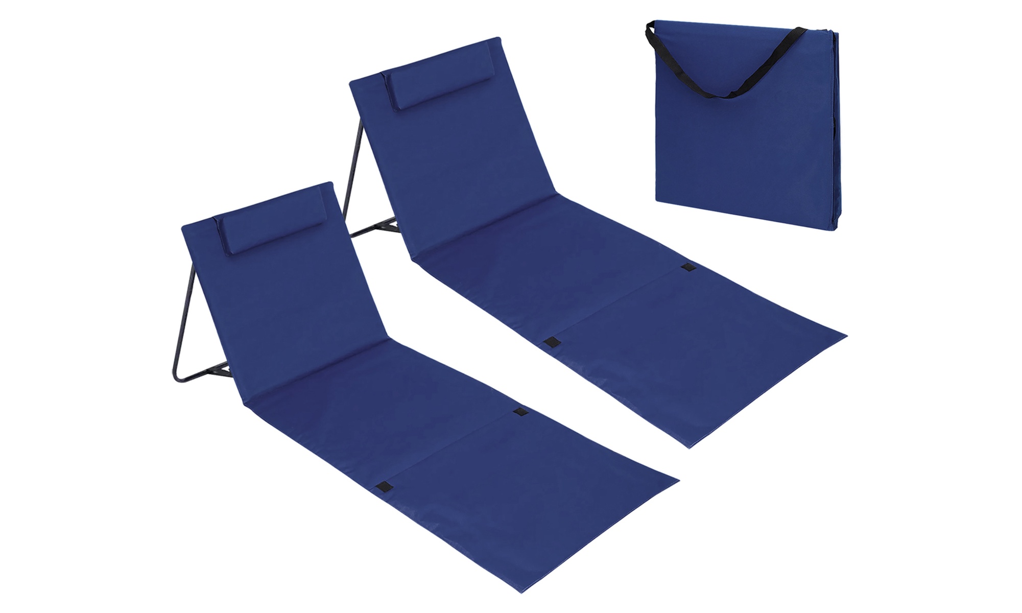 Coppia di materassini da spiaggia con schienale e cuscino