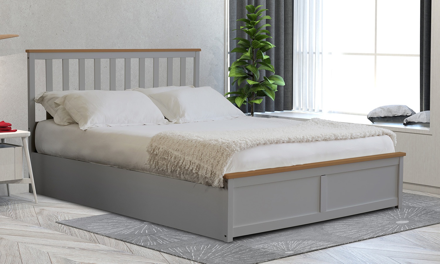 Wooden Gas Lift Ottoman with optional Mattress