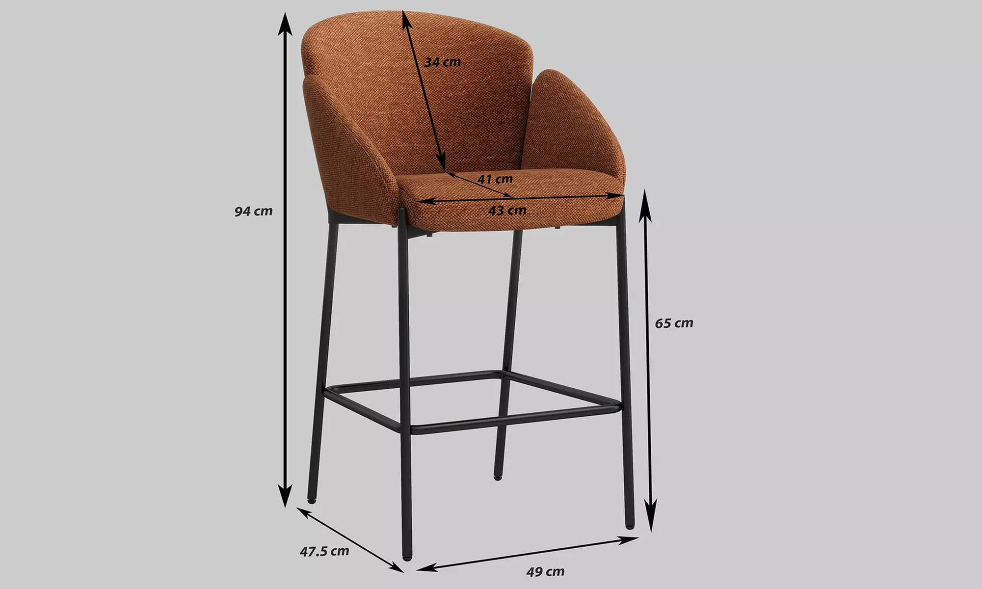 Lot de 2 chaises de bar "Candice" de Doosense