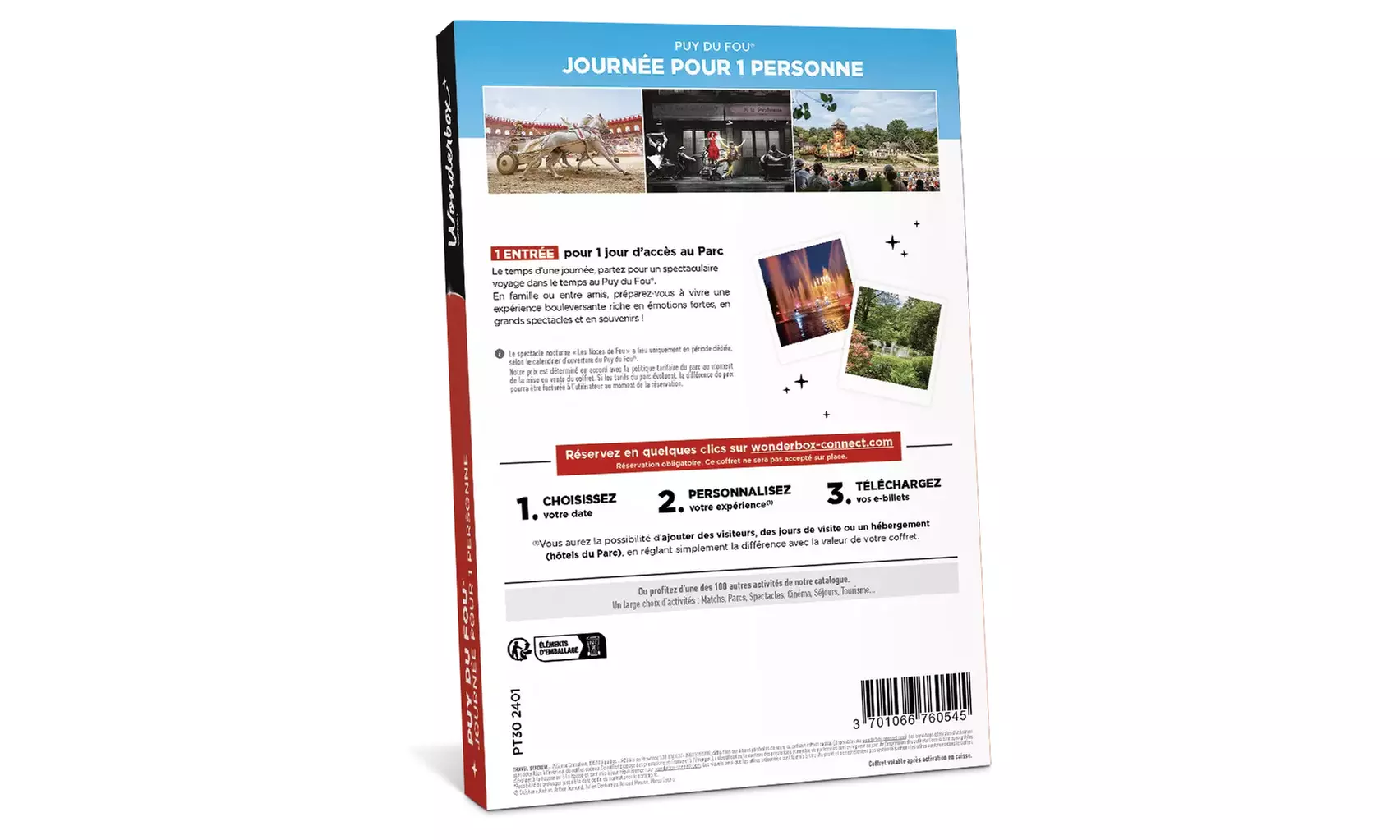 1, 2, ou 3 journées au Puy du Fou avec Wonderbox Connect