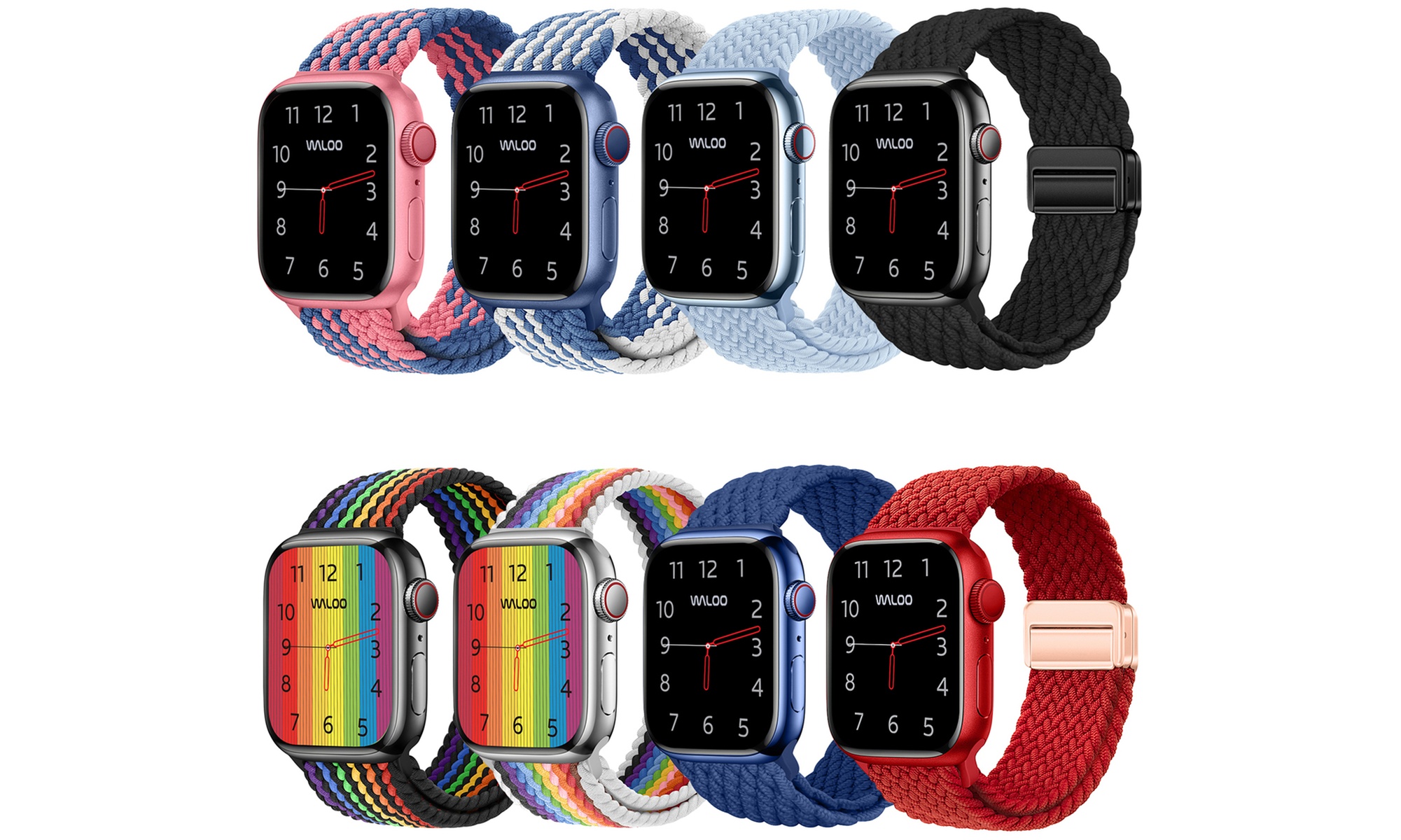 Waloo Braided Nylon Magnetic Loop Band For Apple Watch - (Select Size & Color) from HGP Group (Up to 50% Off)