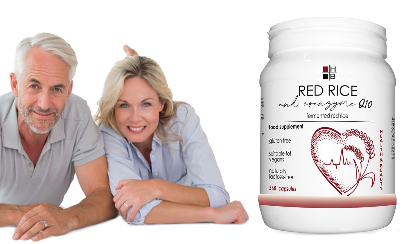 60, 120 o 360 capsule H|B Health and Beauty a base di riso rosso e Q10