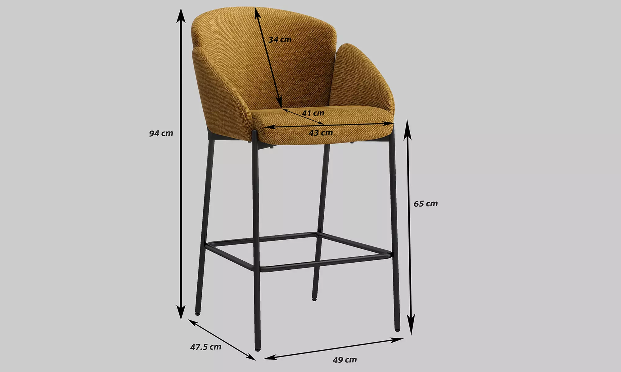 Lot de 2 chaises de bar "Candice" de Doosense