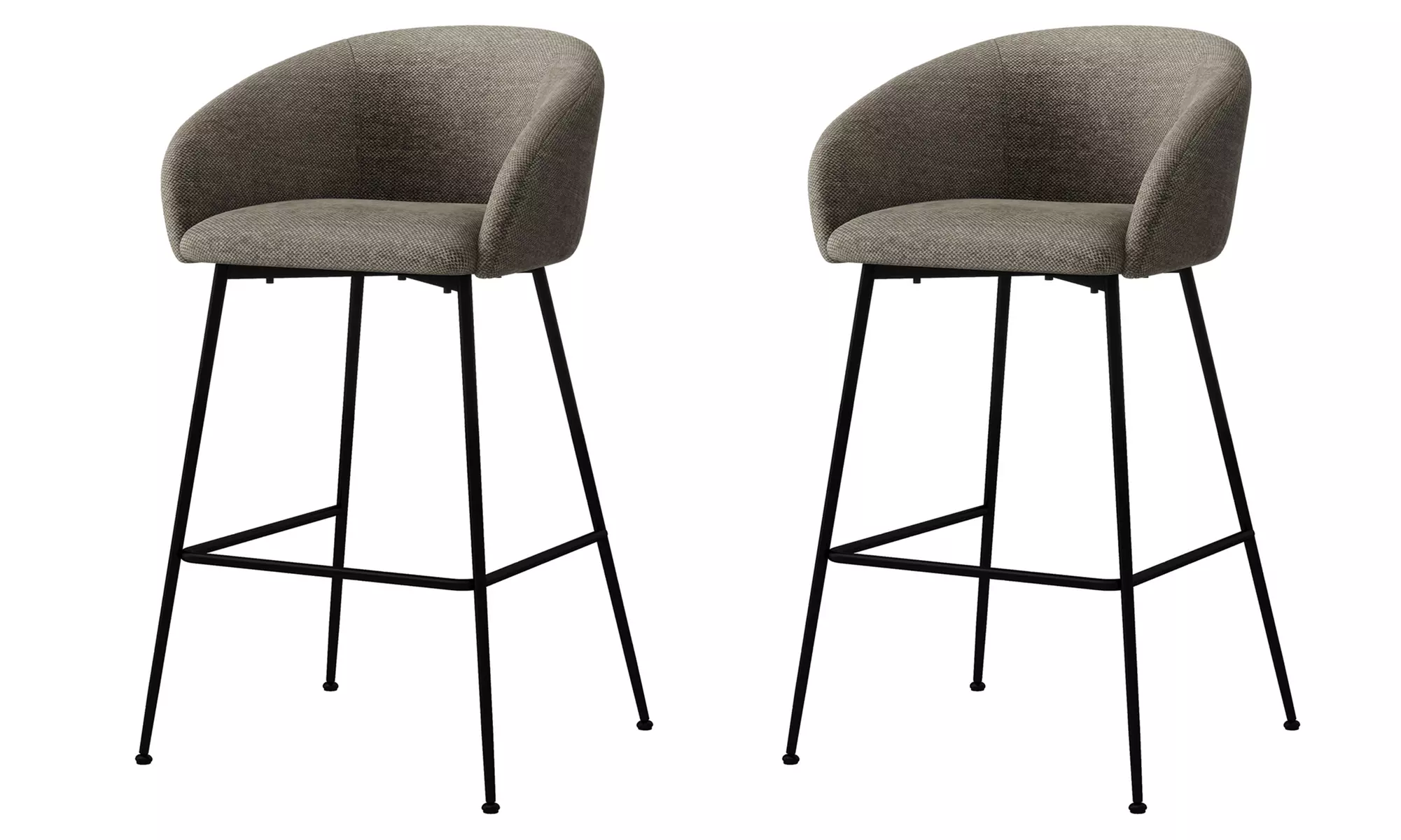 Lot de 2 fauteuils de bar CHLEA en tissu et métal