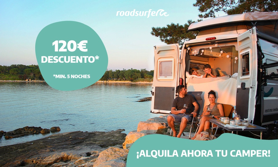 Descuento de 120 € en alquiler de cámper o autocaravana con Roadsurfer