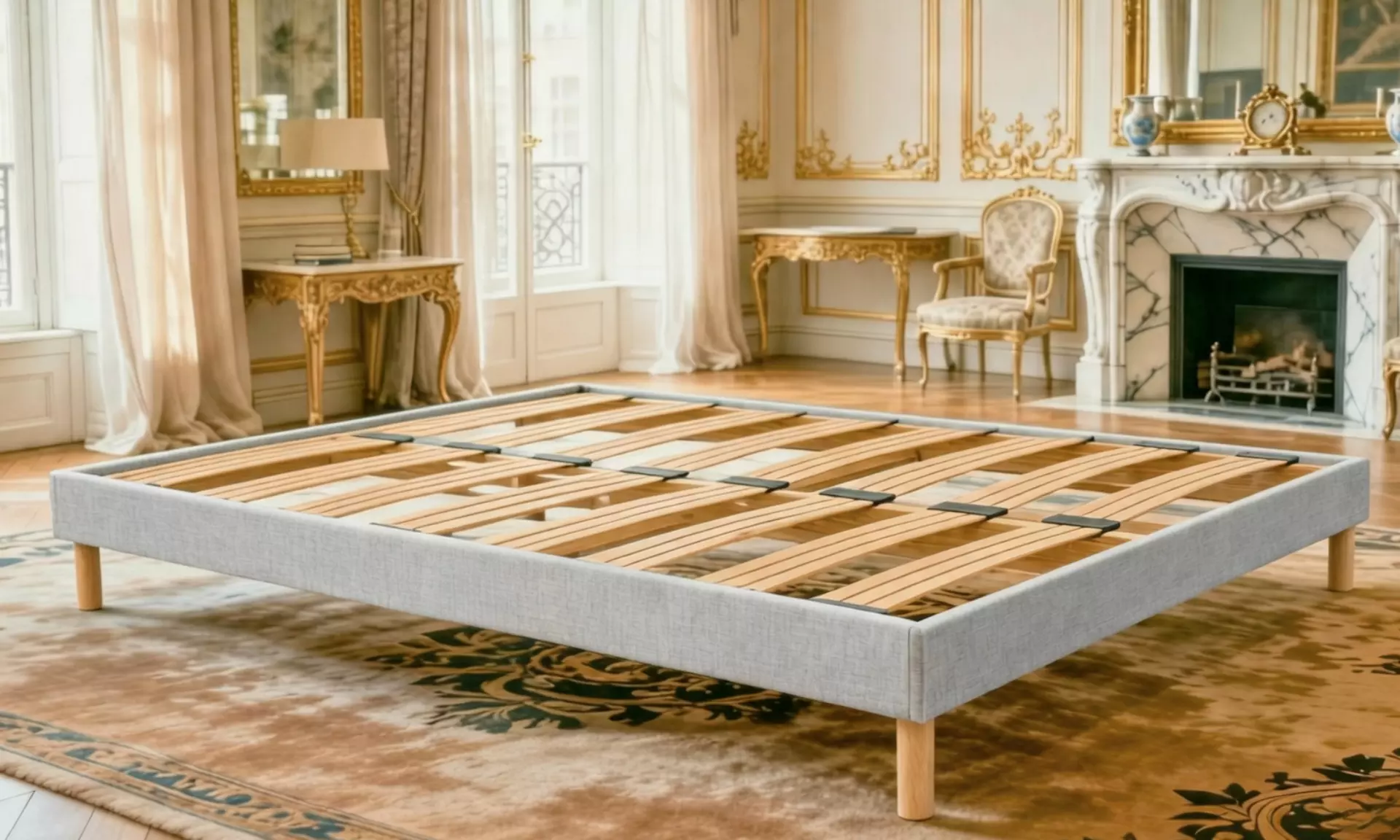 Lattenrost mit beweglichen Latten und Fichtenholzrahmen