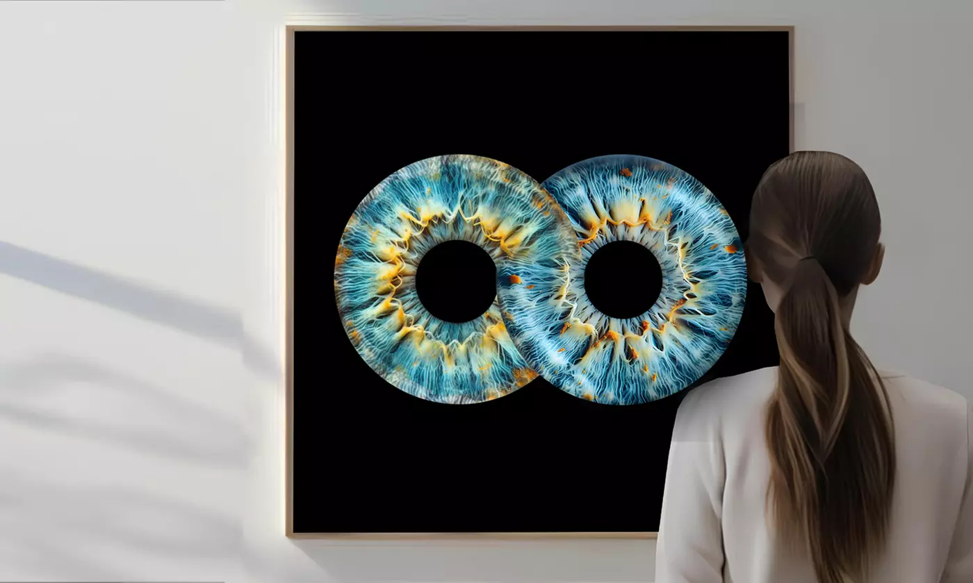 Iris-Fotografie: Datei, Poster, Canvas, Halskette oder Whiskey-Spender