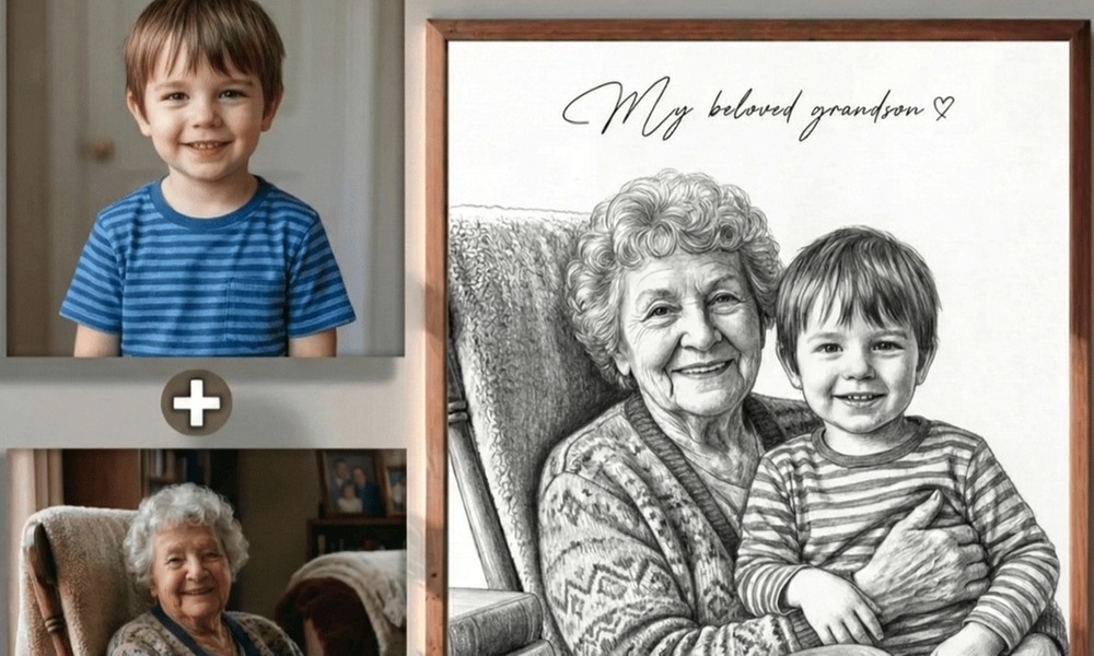 Custom Pencil Sketch Portrait Artwork for Beautiful Home Decoration from Harry Wedding - Up to 90% Off