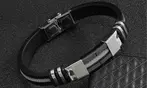 Pulsera de cuero y acero inoxidable