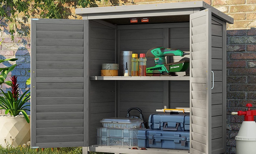 Up To 3 Off Outsunny Wooden Garden Storage Shed Groupon