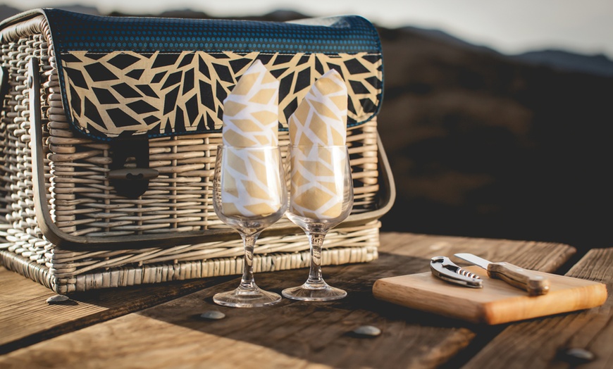 Up To Off On Wine And Cheese Picnic Basket Groupon Goods