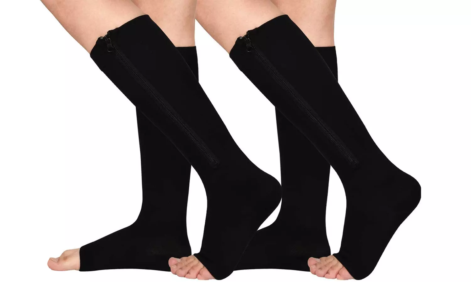 1 oder 2 Paare Kompressionssocken mit offener Zehenpartie