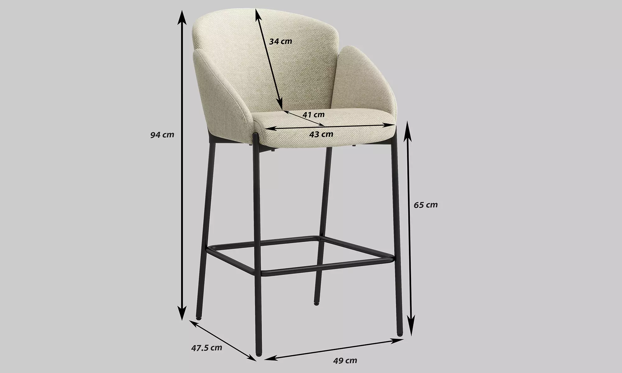 Lot de 2 chaises de bar "Candice" de Doosense