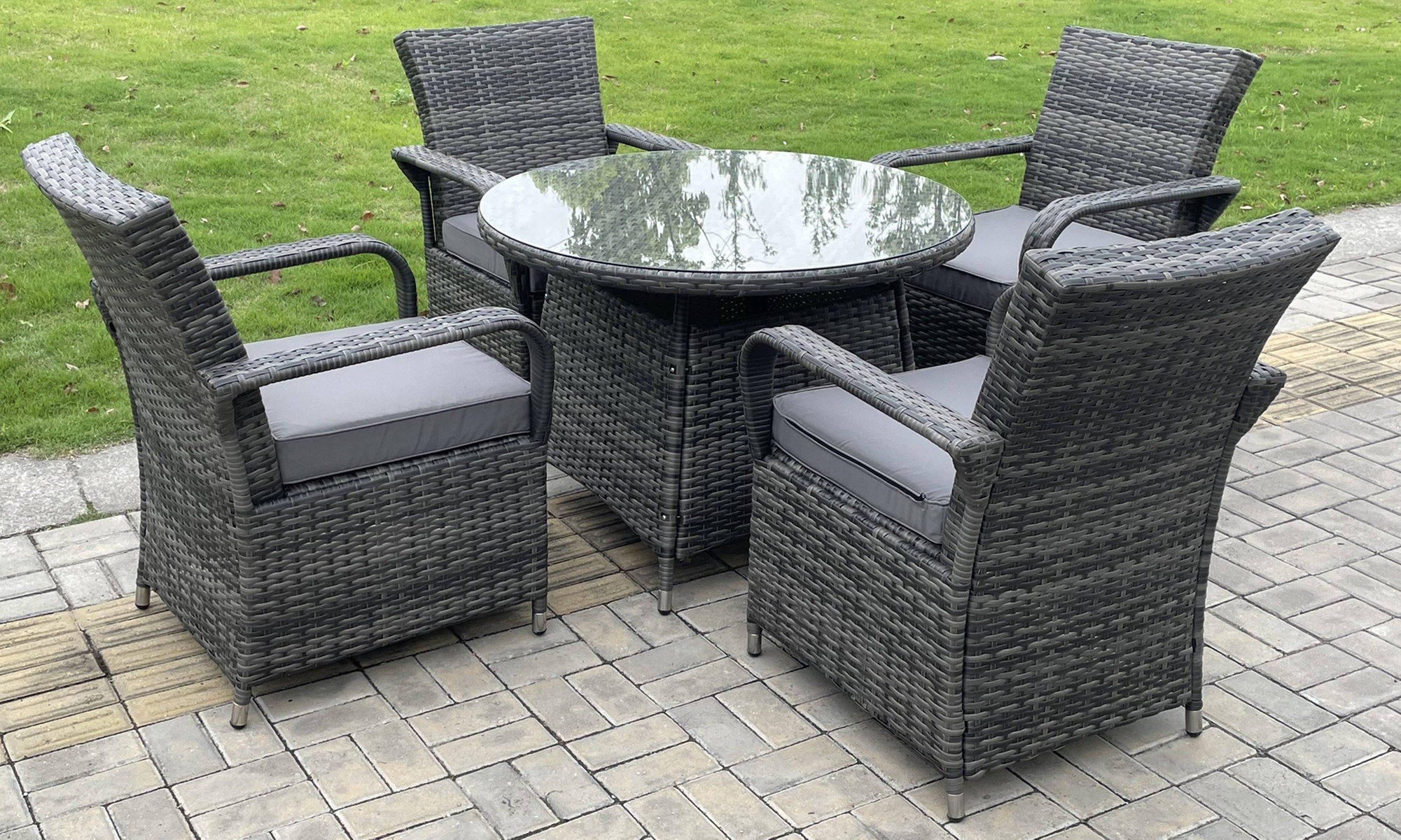 Rattan Effect Garden Dining Set