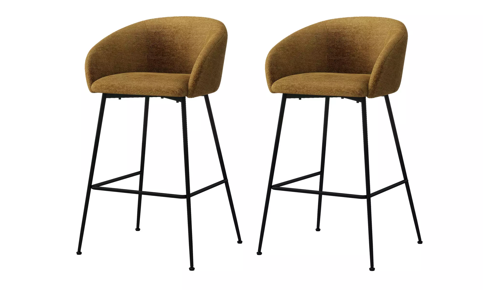 Lot de 2 fauteuils de bar CHLEA en tissu et métal