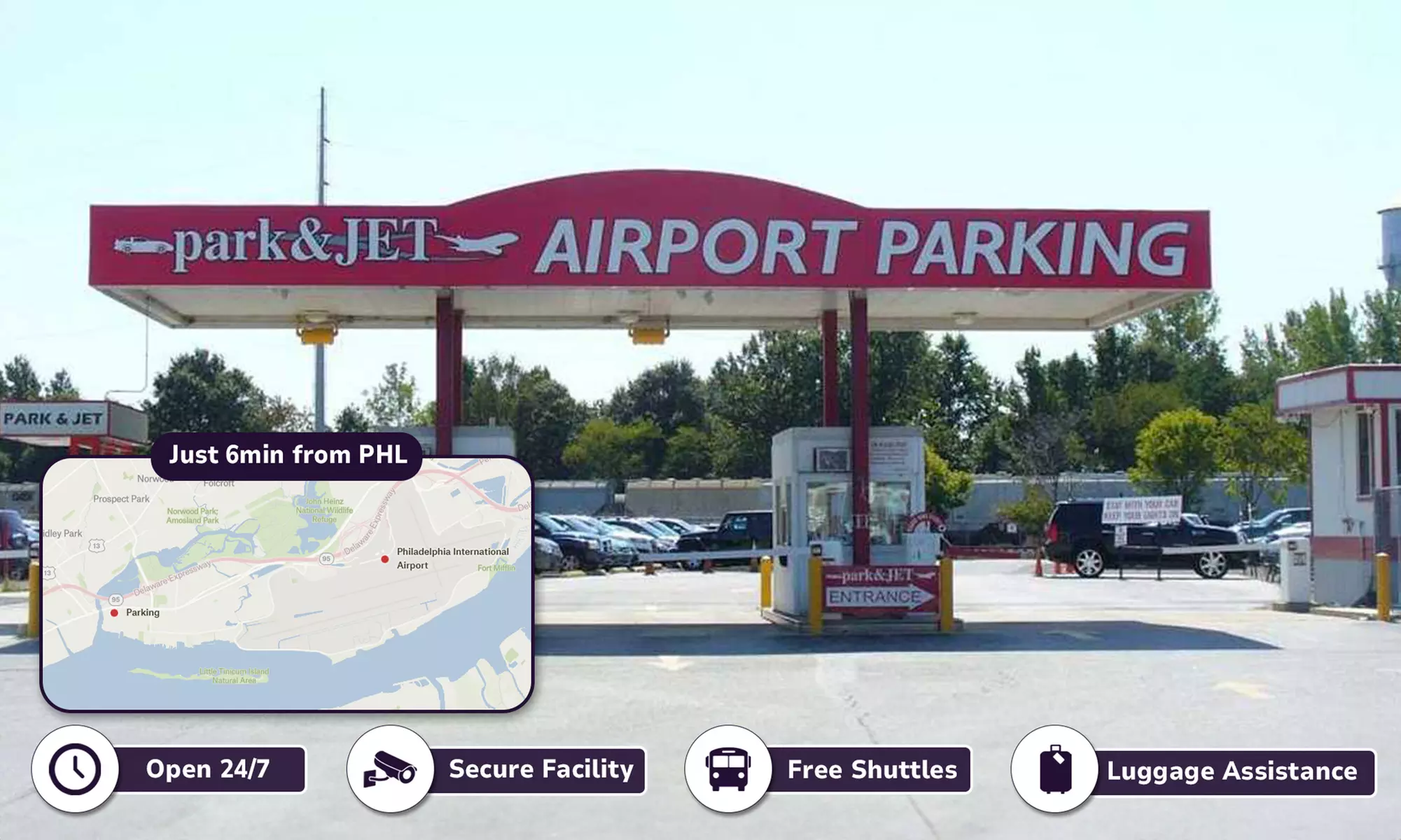 3, 5, 7, or 10 Days Airport Parking Near PHL - Up To 48% Off