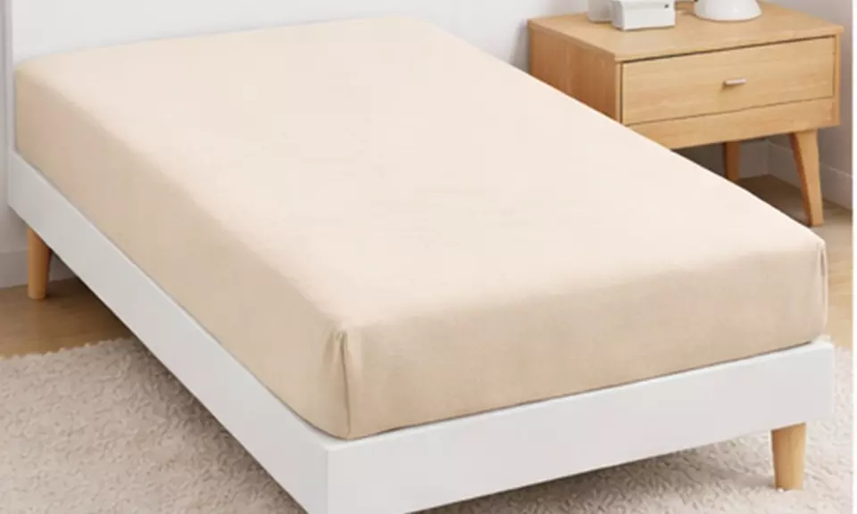 Microfibre Fitted Sheet 90 x 190 cm - 23cm Deep Pocket in Grey & Beige