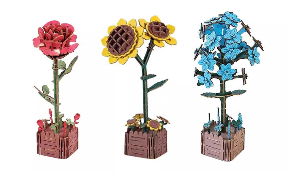 Set di puzzle di fiori in 3D