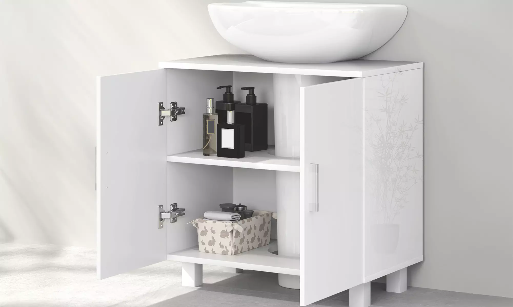 HomCom Freestanding Under-Sink Cabinet