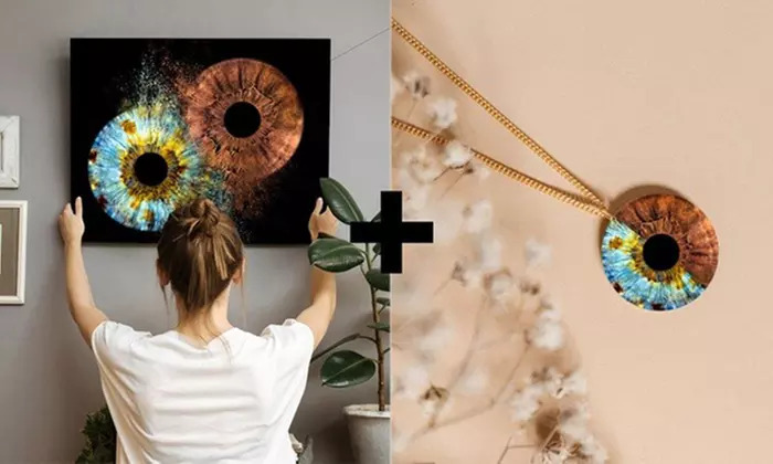 Œuvre d’art personnalisée de l’iris pour couples, familles ou animaux