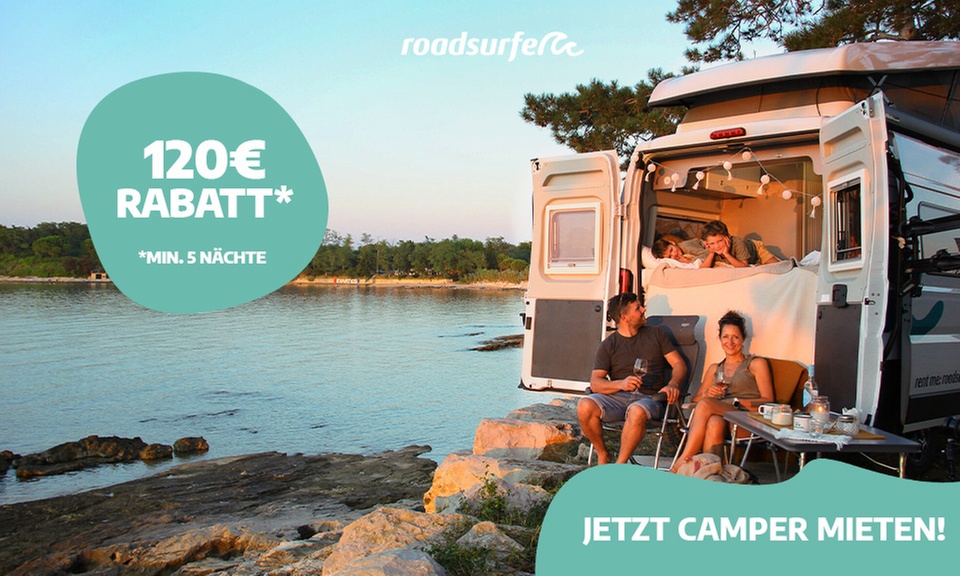 120 € Rabatt auf die Camper- und Wohnmobil-Miete bei roadsurfer