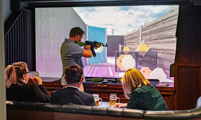 Shooting Simulator Thrill with Drinks for 2 or 4 Guests