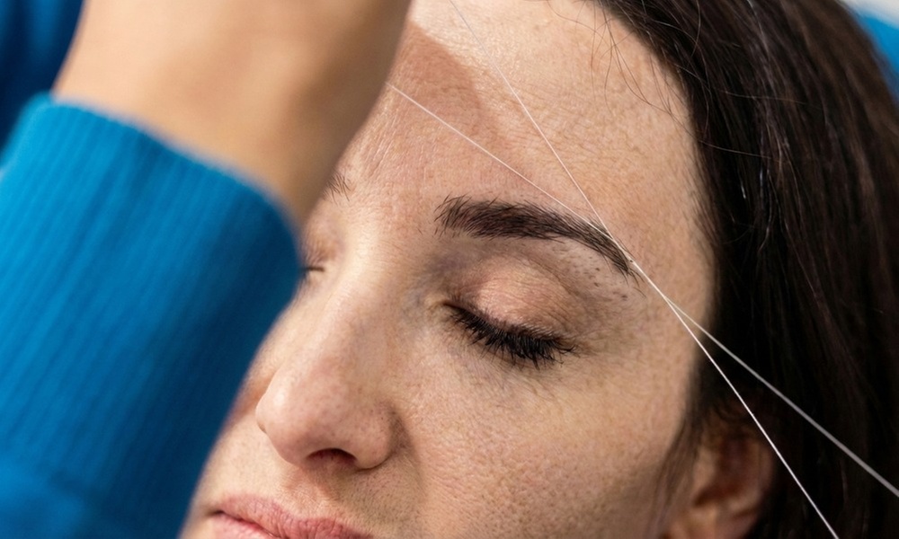 Get One Eyebrow Threading with Optional Lip Threading