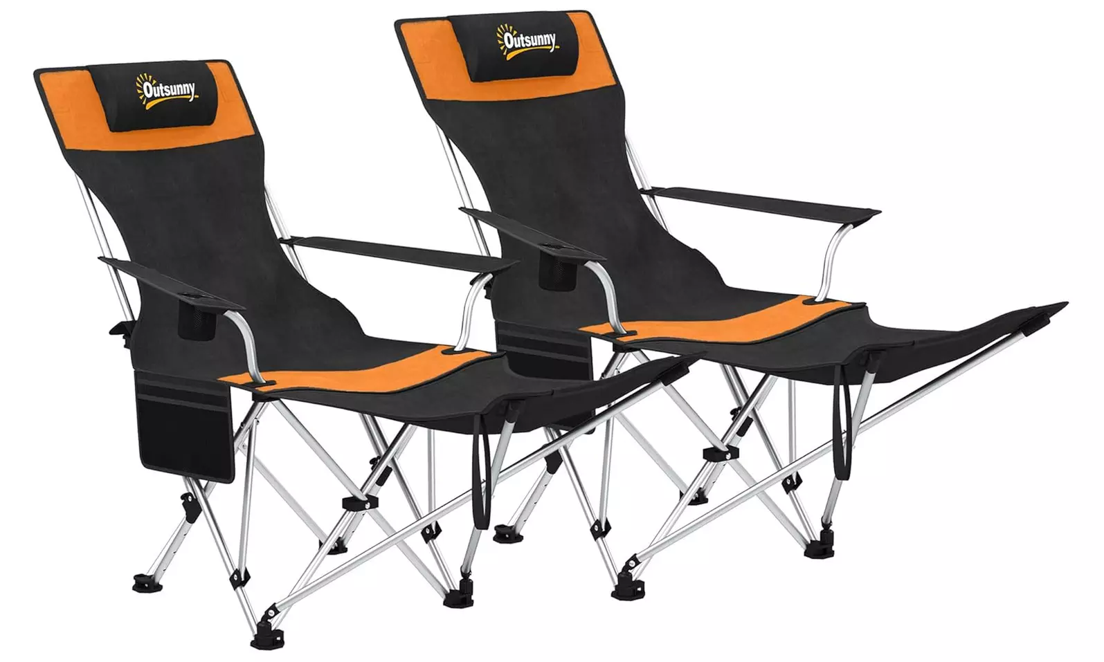 Set of Two Outsunny Folding Camping Chairs
