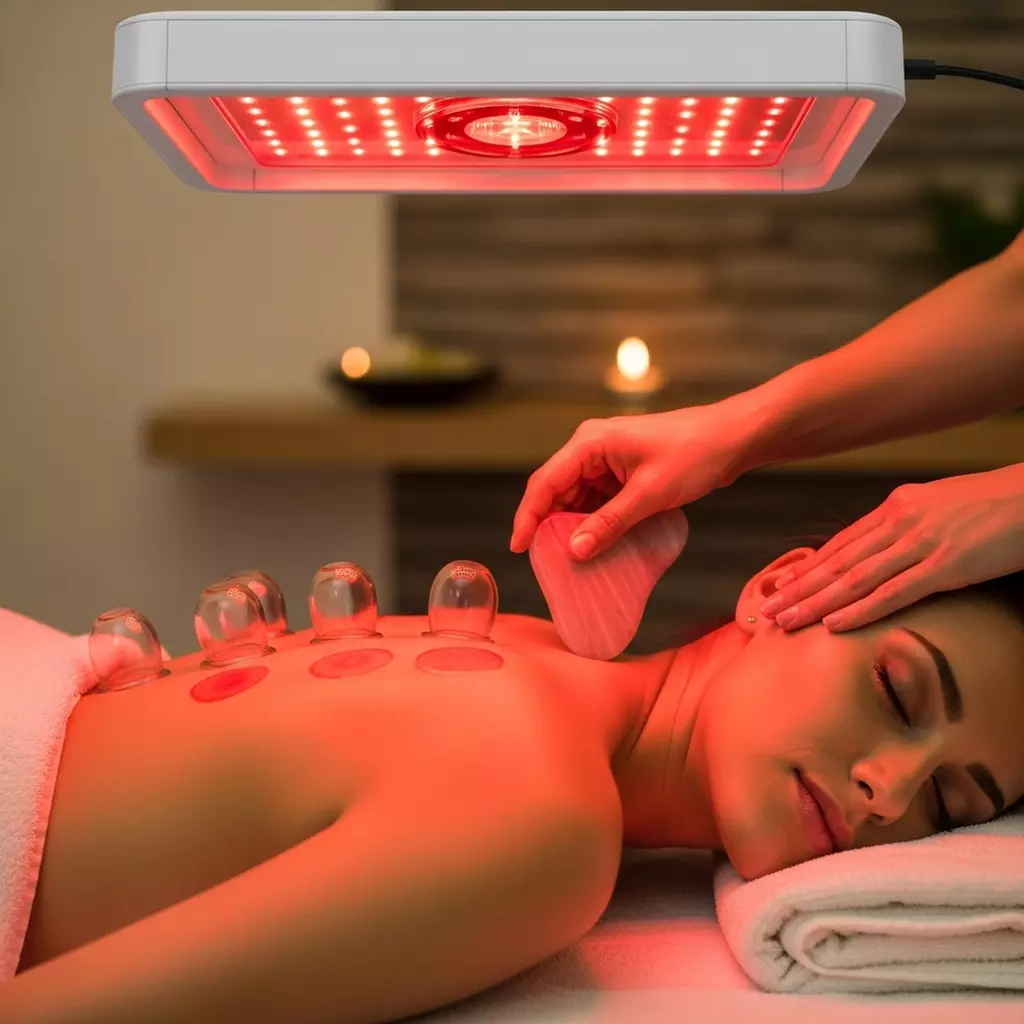 Revitalize: One or Three Sessions Gua Sha & Cupping Red Light Therapy