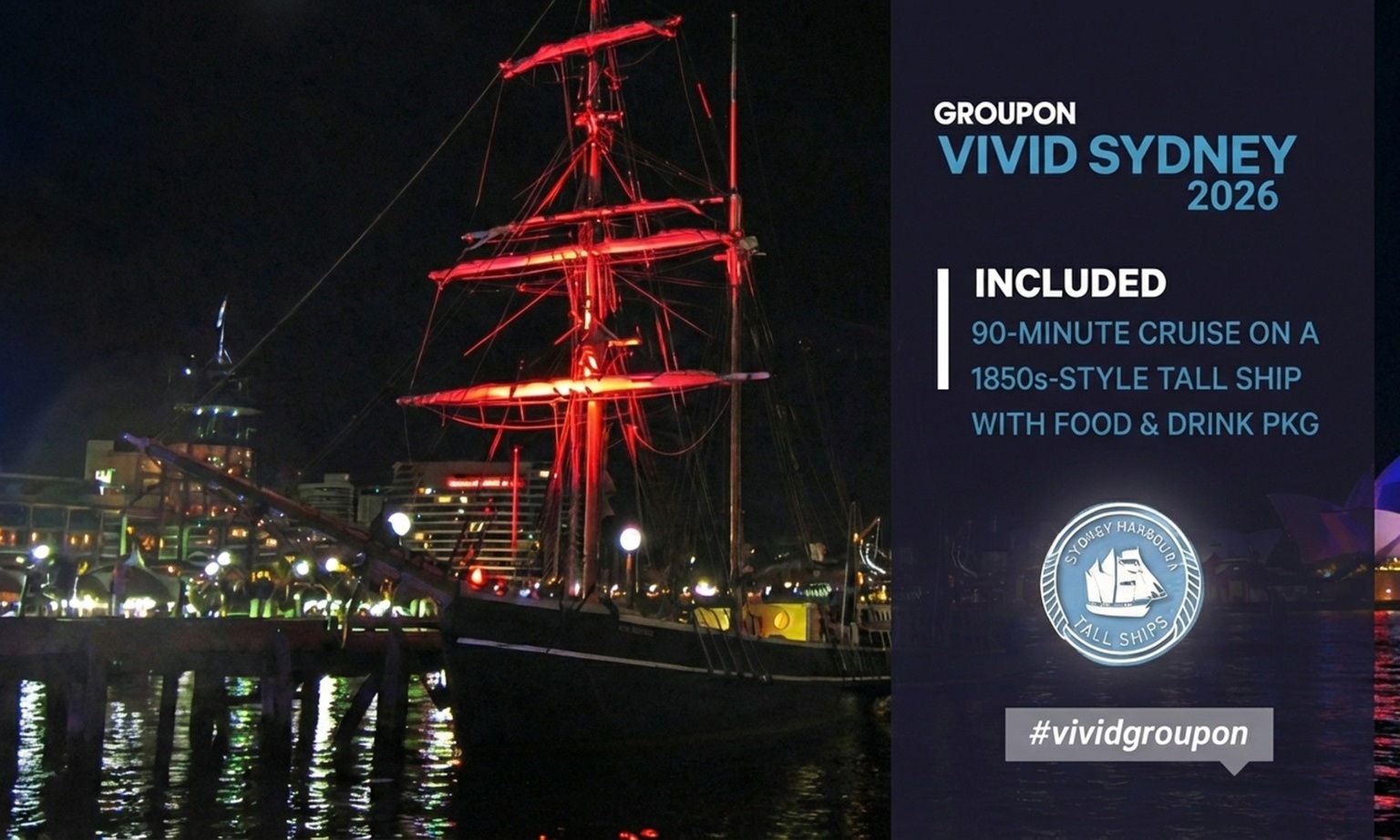 Vivid cruise with Wine & Dinner for One Person Monday to Sunday