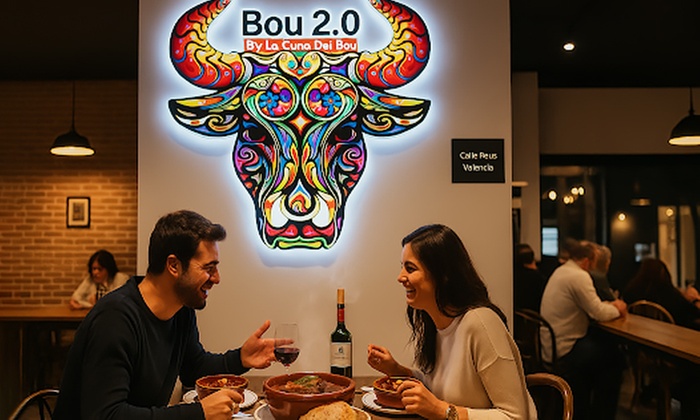 Menú para 2 o 4 con entrante, principal, postre y botella de vino