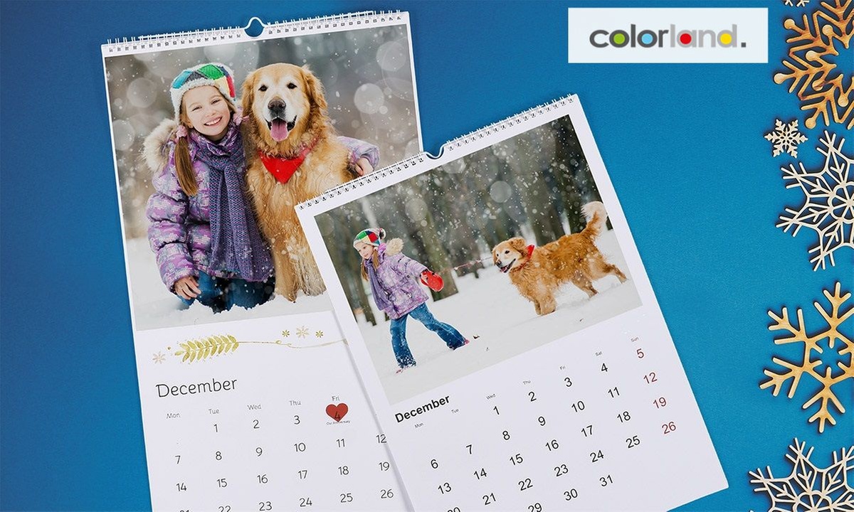 Calendrier photo personnalisé en format A3 ou XL, avec Colorland