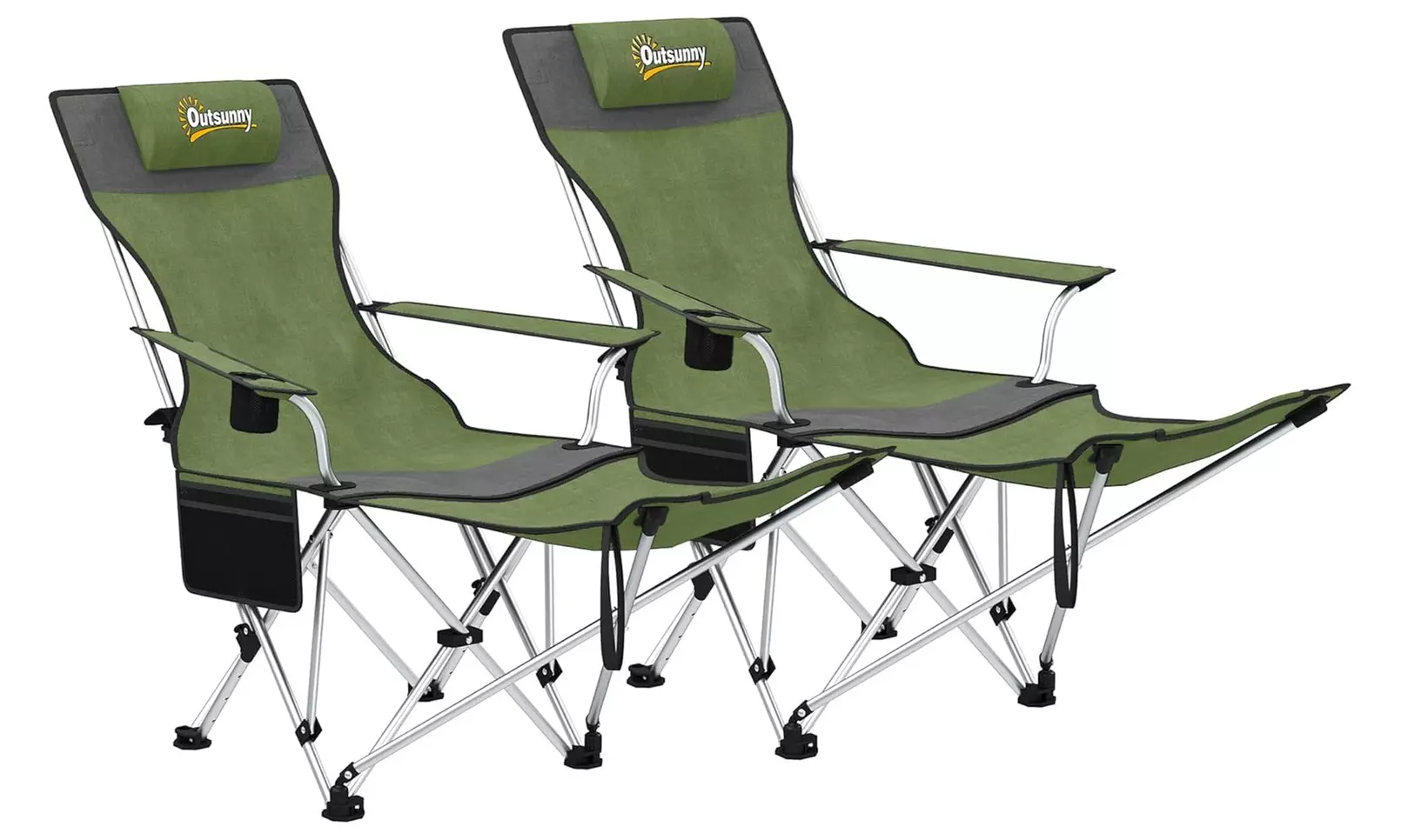 Set of Two Outsunny Folding Camping Chairs