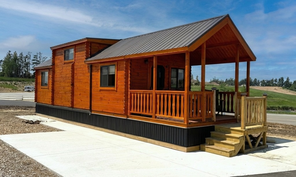 New Tiny Home Log Cabin Stays at Alpen Bluffs Outdoor Resort