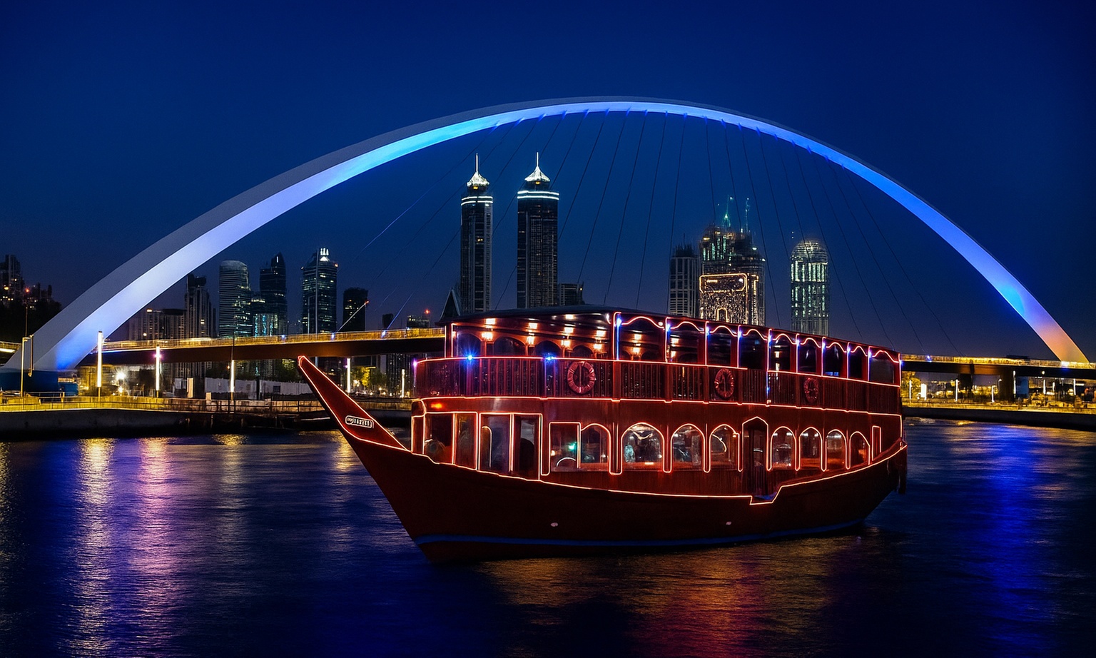 Canal Dhow Cruise or Trio Package at Desert Vibes Tourism